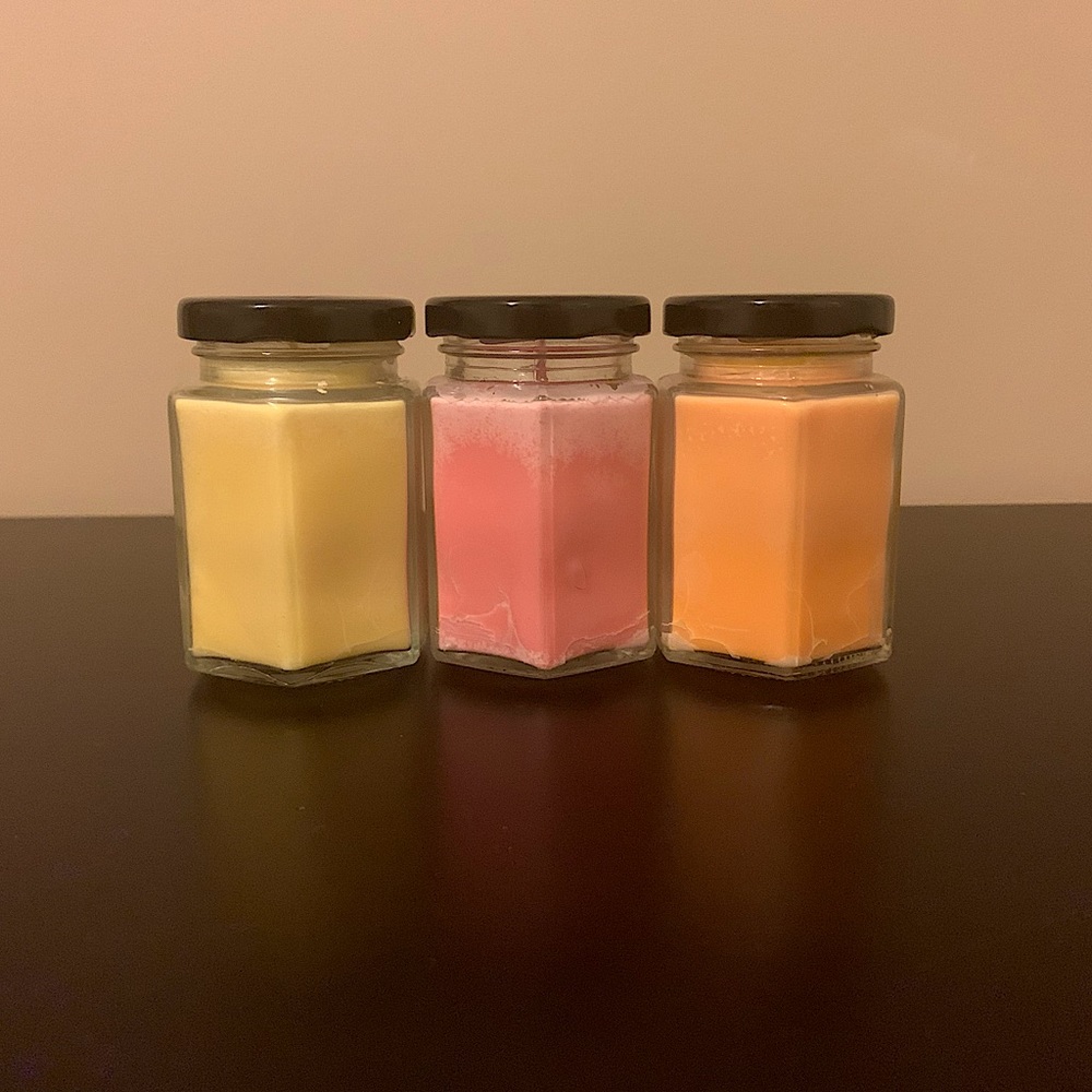 3 set unscented candles